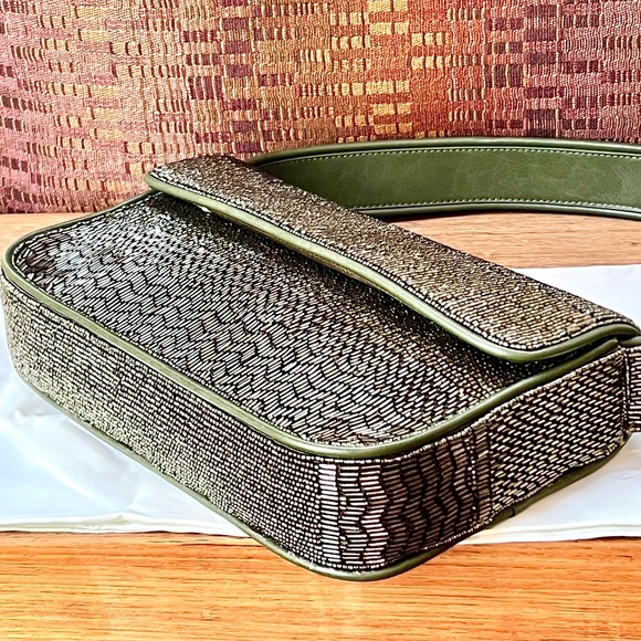 🌺🎉HP🎉🌺 NWT Staud Beaded Tommy Shoulder Bag Avocado - Picture 5 of 16